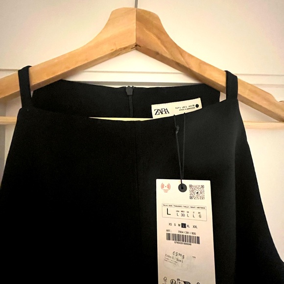 NWT Zara mini dress size Large ZW collection. Black - Picture 2 of 3